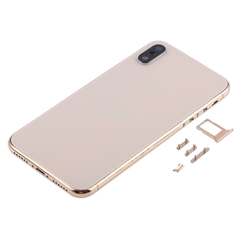 Back Cover with SIM Card Tray & Side keys for iPhone X HQ (Gold)