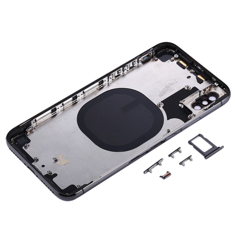 Back Cover with SIM Card Tray & Side keys for iPhone X HQ (Black)