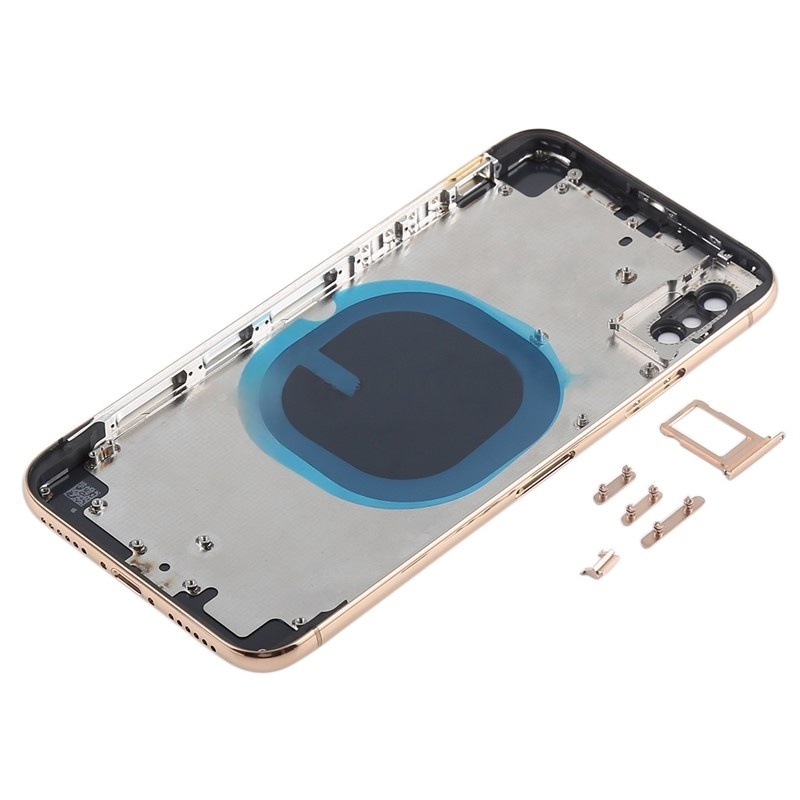 Back Cover with SIM Card Tray & Side keys for iPhone X HQ (Gold)