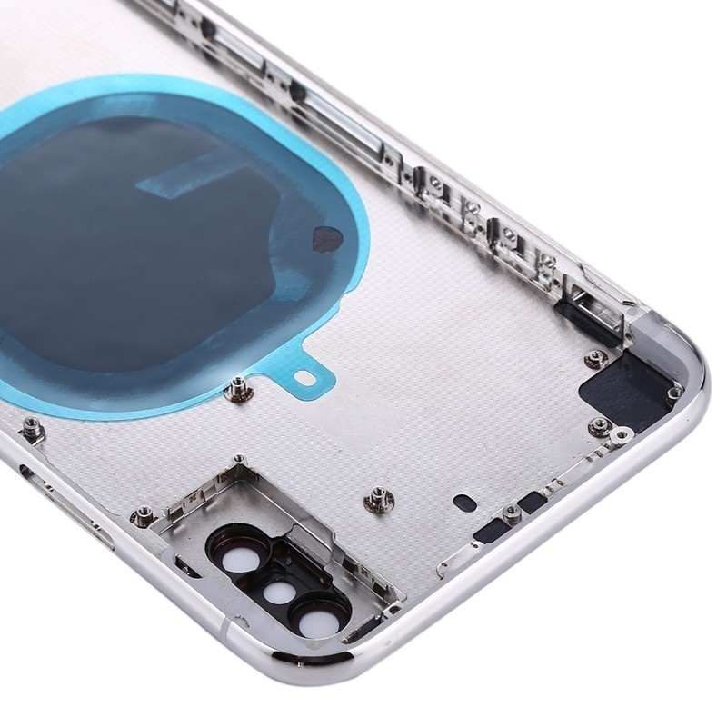 Back Cover with SIM Card Tray & Side keys for iPhone X HQ (Silver)