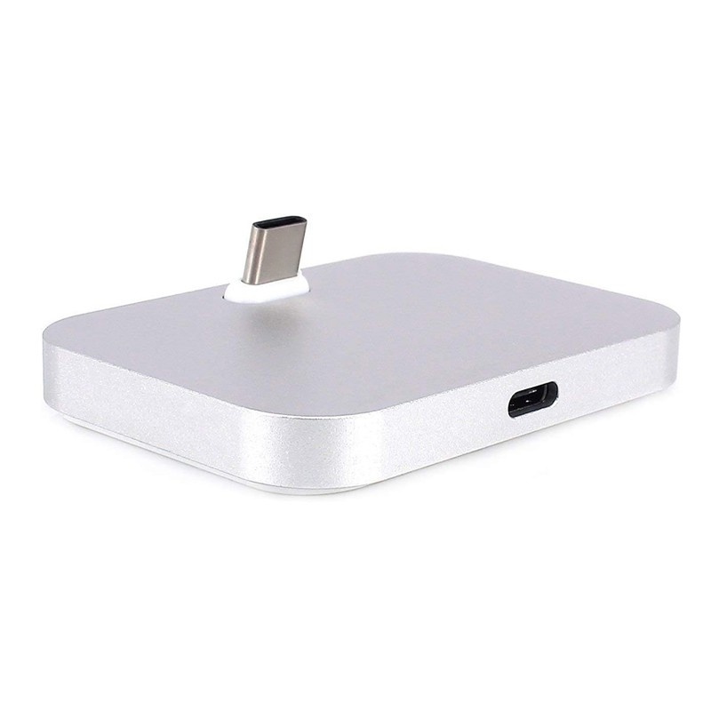 Type-C Port Aluminum Alloy Desktop Station Dock Charger Silver HQ