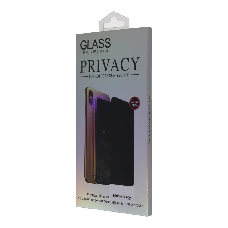 10pcs  360° Privacy Anti-Glare Full Screen Tempered Glass Screen Protector for iPhone 17 Pro Max Black