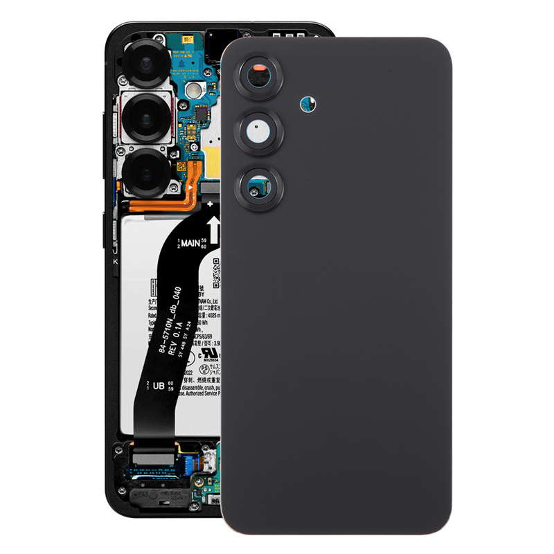 Battery Door + Battery Door Adhesive + Back Camera Lens and Bezel for Samsung Galaxy S25 Silver Shadow OEM
