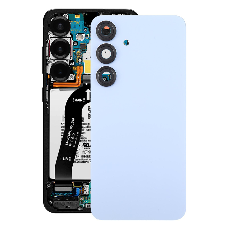 Battery Door + Battery Door Adhesive + Back Camera Lens and Bezel for Samsung Galaxy S25 Silver Shadow OEM