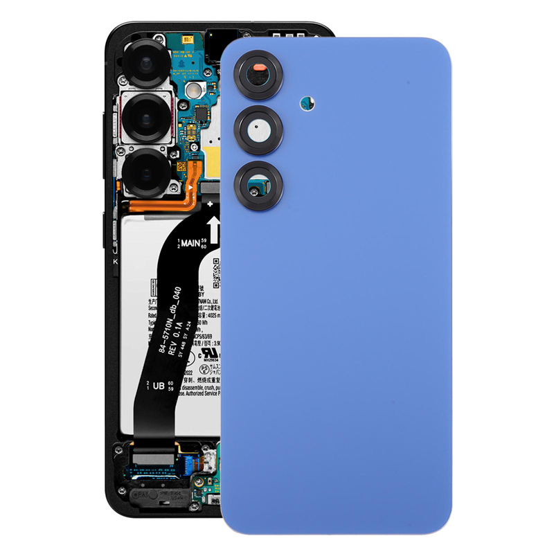 Battery Door + Battery Door Adhesive + Back Camera Lens and Bezel for Samsung Galaxy S25 Silver Shadow OEM
