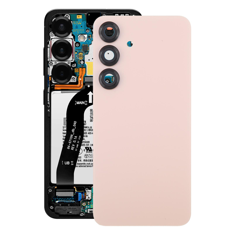 Battery Door + Battery Door Adhesive + Back Camera Lens and Bezel for Samsung Galaxy S25 Silver Shadow OEM