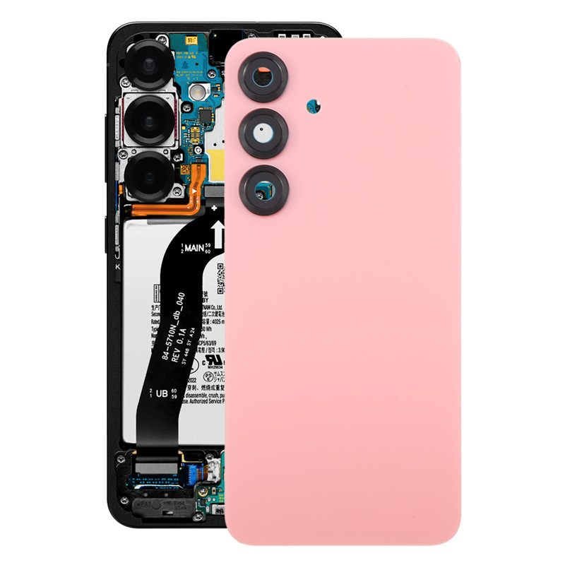 Battery Door + Battery Door Adhesive + Back Camera Lens and Bezel for Samsung Galaxy S25 Silver Shadow OEM