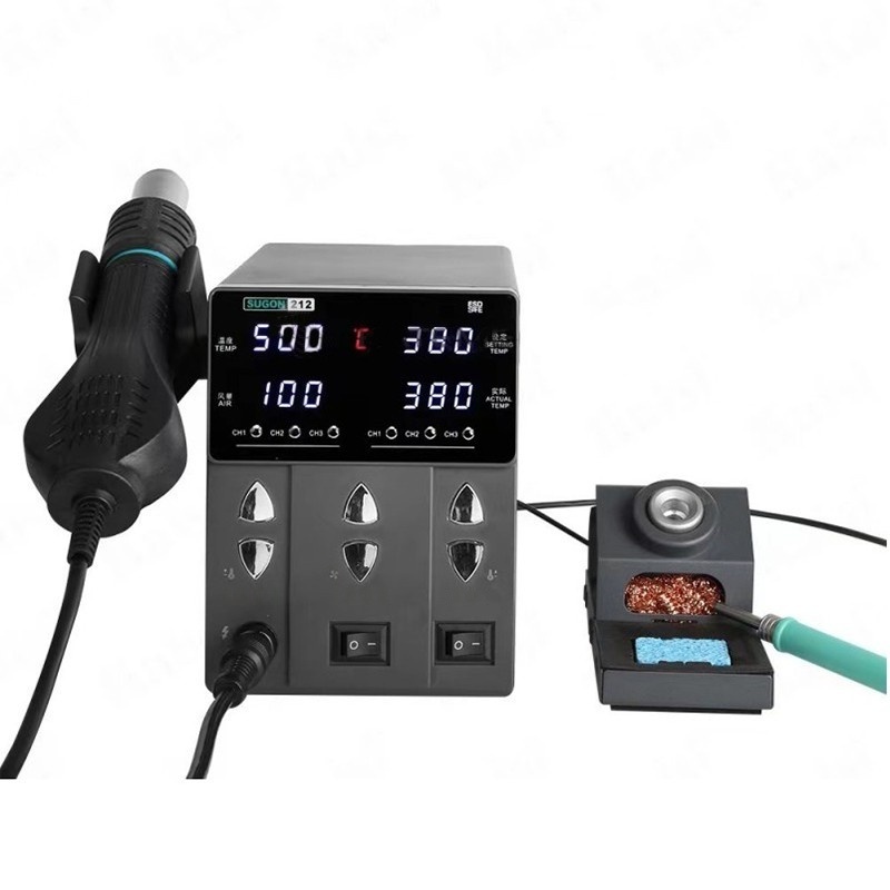 SUGON 212 2 in 1 Intelligent Digital Display Hot Air Gun Soldering Station 220V EU Adapter