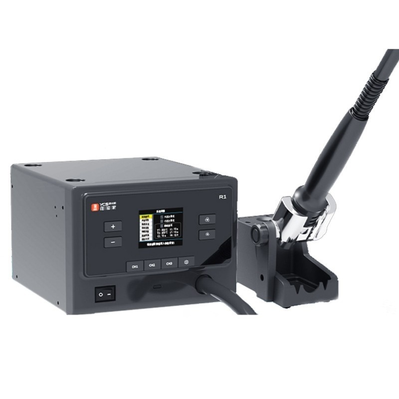 YCS R1 1000W Temperature Control Hot Air Gun Rework Station with Hot Air Gun Sleep Base for Mobile Phone PCB BGA Repair 220V EU Adapter