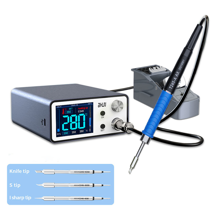 Aixun T3A 200W Intelligent Soldering Station with T245 Handle & 3pcs Soldering Iron Tip 220V EU Adapter
