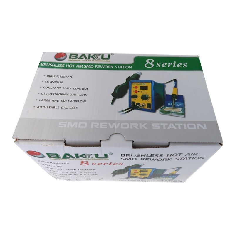 BAKU BK-878L 700W 2 in 1 Soldering Iron+Hot Air Gun Digital Display Temperature Adjustment Desoldering Station 220V EU Adapter
