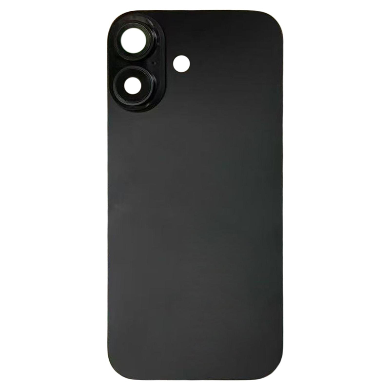Battery Door + Back Camera Lens and Bezel with Magnetism Ring+Metal Plate for iPhone 17 Black HQ