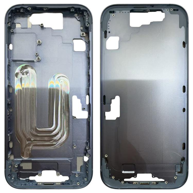 Middle Frame with Side Buttons + SIM Card Tray for iPhone 17 European Version Blue OEM