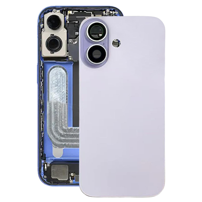 Battery Door + Back Camera Lens and Bezel with Magnetism Ring+Metal Plate for iPhone 17 Lavender HQ