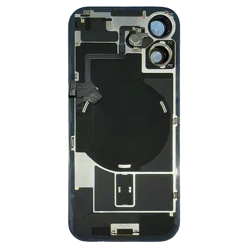 Battery Door + Back Camera Lens and Bezel with Magnetism Ring+Metal Plate for iPhone 17 White HQ