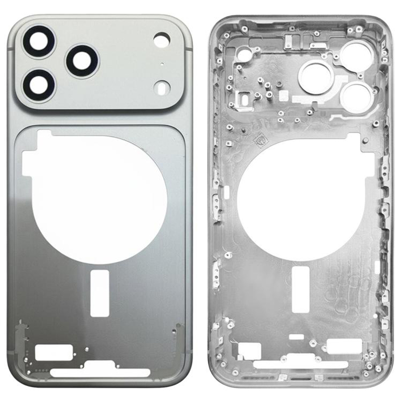 Middle Frame with Side Buttons  for iPhone 17 Pro Max European Version Silver OEM