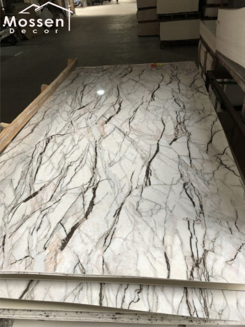 1.22x2.44m/2.8m White Marble UV Marble Sheet