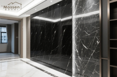 1.22x2.44m/2.8m Black Marble UV Marble Sheet
