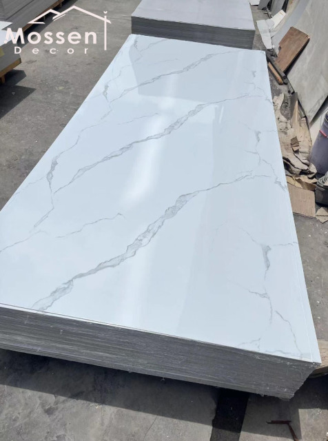 1.22x2.44m/2.8m White Marble UV Marble Sheet