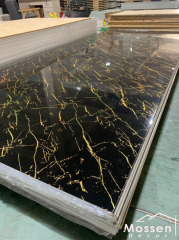 1.22x2.44m/2.8m Black Marble UV Marble Sheet