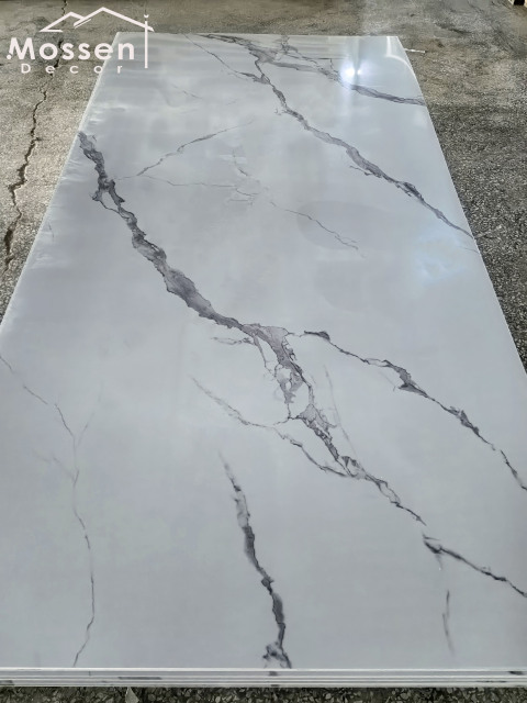 1.22x2.44m/2.8m White Marble UV Marble Sheet