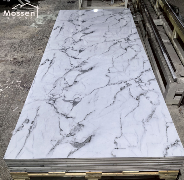 1.22x2.44m/2.8m White Marble UV Marble Sheet
