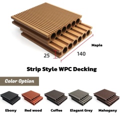 Strip Style Deep Wide Groove Round Hole Outdoor WPC Decking