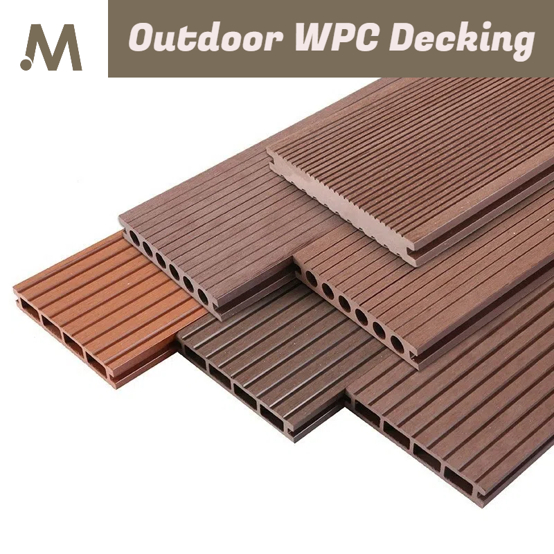 Strip Style Solid Core Round Hole Outdoor WPC Decking