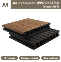 Co-extrusion Single Side Round Hole Outdoor WPC Decking