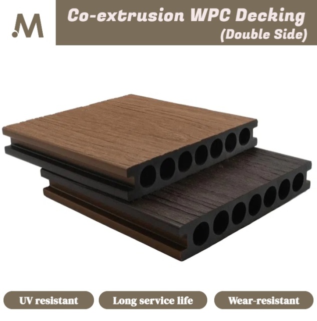 Co-extrusion Double Side Round Hole Outdoor WPC Decking