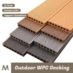 Strip Style Deep Wide Groove Round Hole Outdoor WPC Decking
