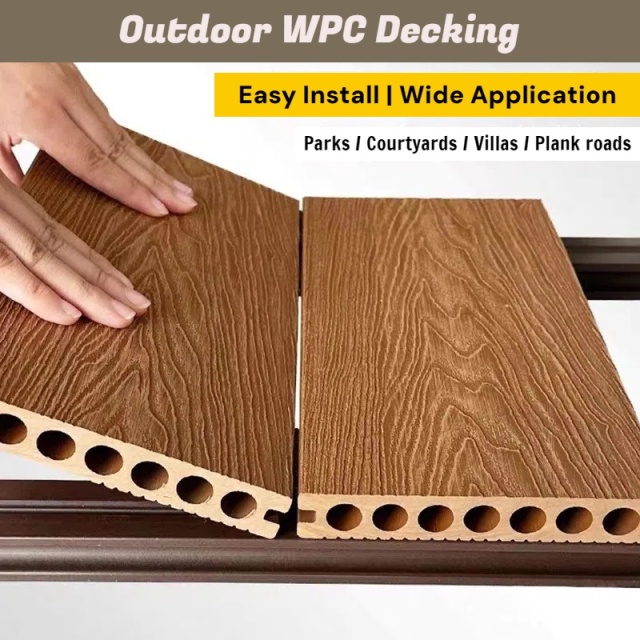 Co-extrusion Double Side Round Hole Outdoor WPC Decking