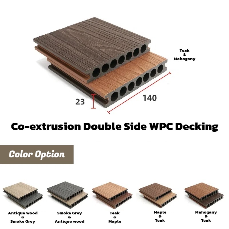 Co-extrusion Double Side Round Hole Outdoor WPC Decking