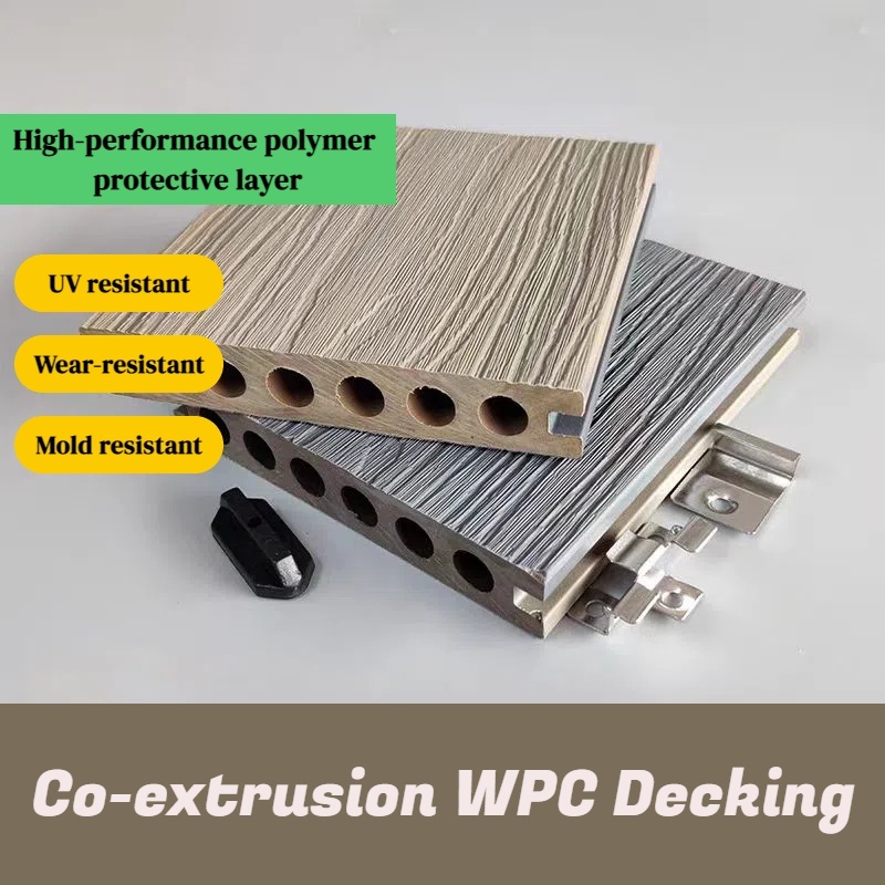 Co-extrusion Double Side Round Hole Outdoor WPC Decking