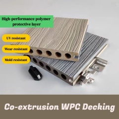 Co-extrusion Double Side Round Hole Outdoor WPC Decking