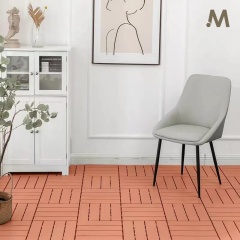 30X30cm Interlocking DIY WPC Decking Tiles - 3D Embossed Redwood Color