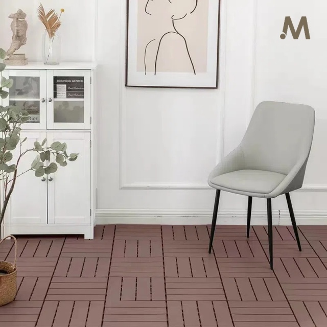 1st-Gen 30X30CM WPC Deck Tiles - 3D Embossed Coffee Color
