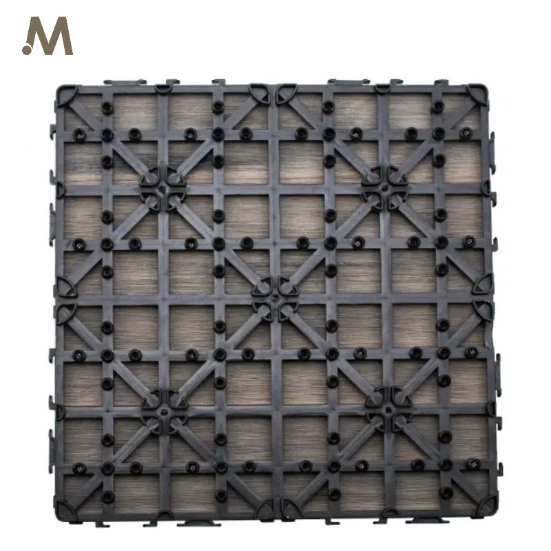 1st-Gen 30X30CM WPC Deck Tiles - 3D Embossed Coffee Color