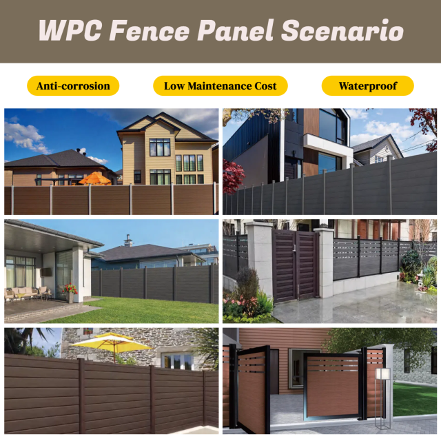 Co-extrusion Outdoor WPC Fence Panel - Smoky Grey Color