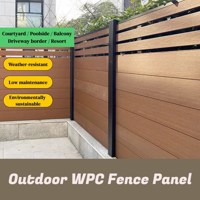Co-extrusion Outdoor WPC Fence Panel - Smoky Grey Color
