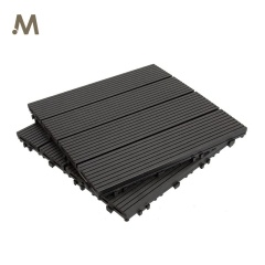 30X30CM Snap WPC Deck Tiles - Strip Texture Grey Color