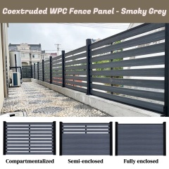 Co-extrusion Outdoor WPC Fence Panel - Smoky Grey Color