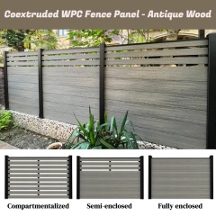 Co-extrusion Outdoor WPC Fence Panel - Antique wood Color