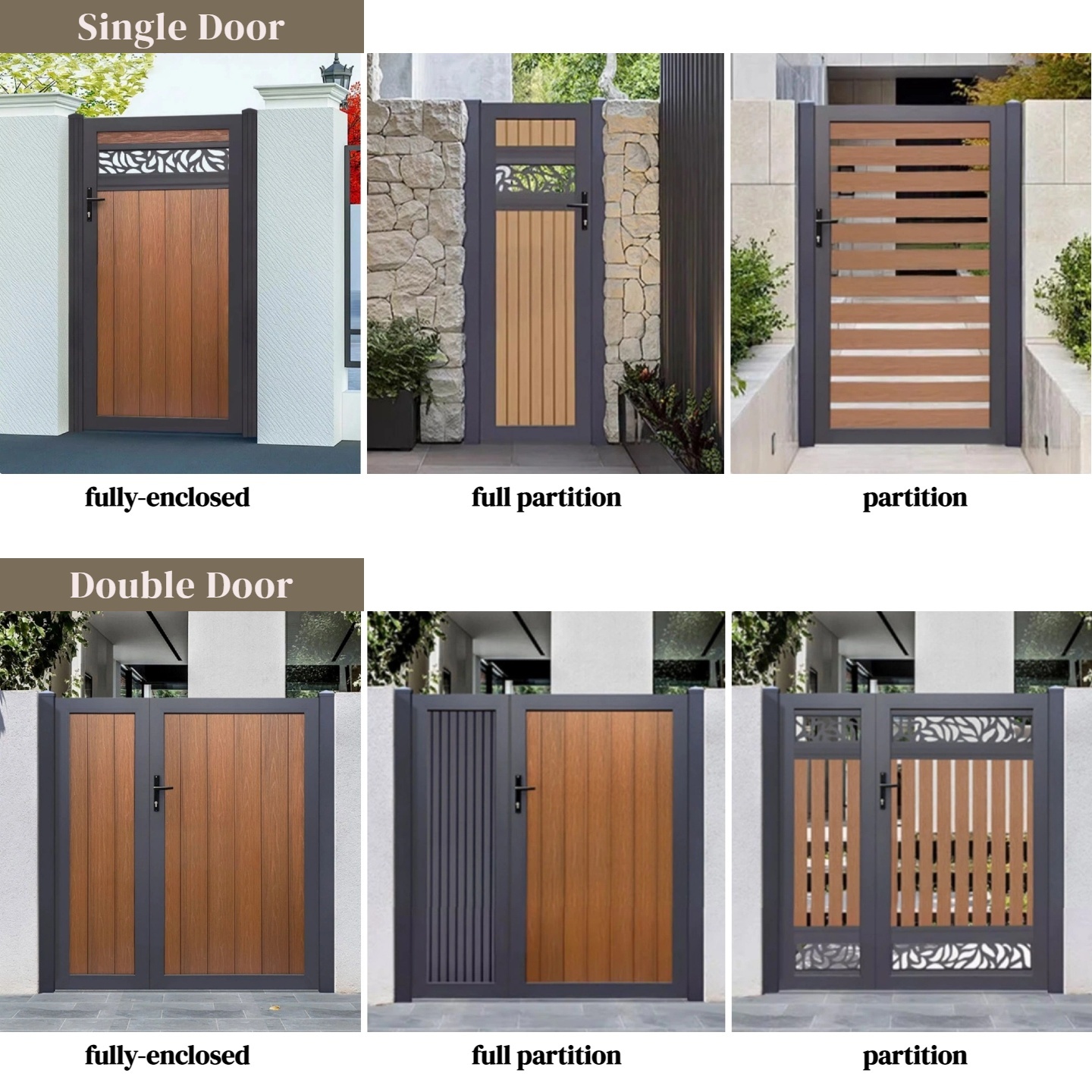 Customized Outdoor Co-extrusion WPC Fence Gate - Teak