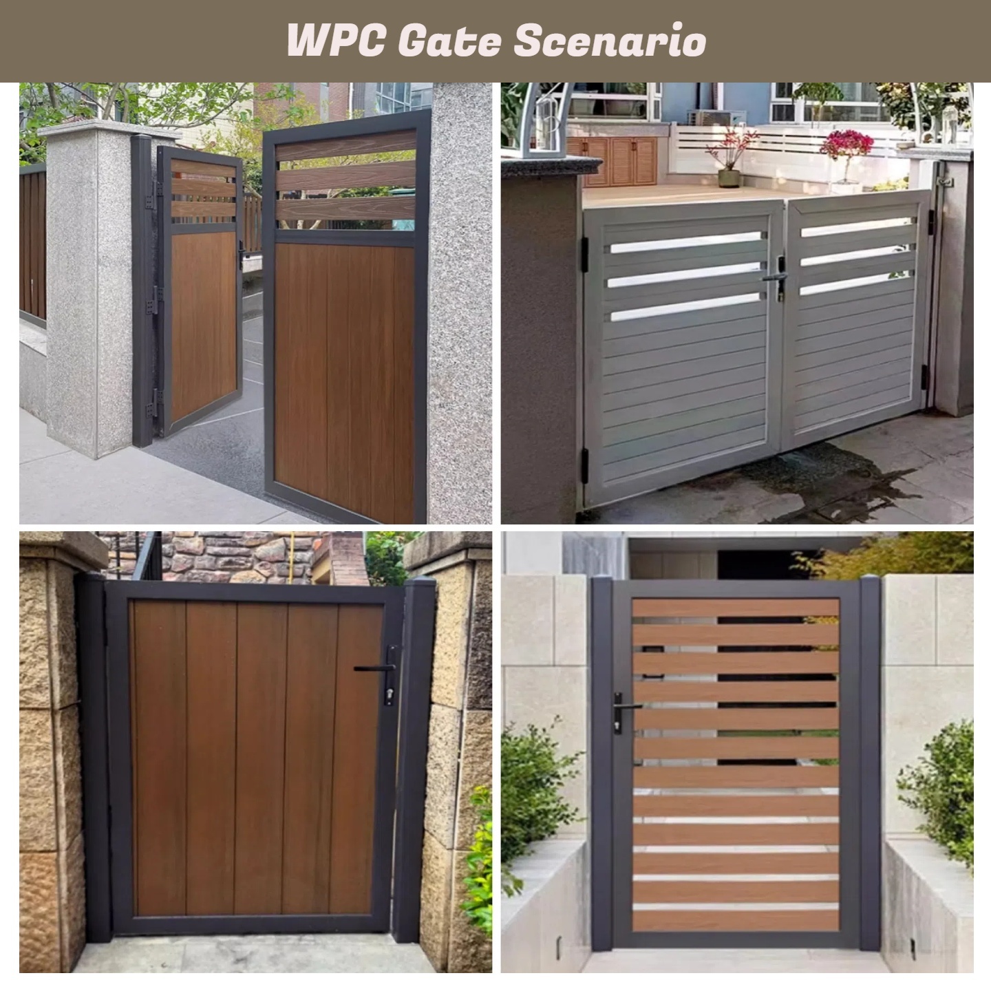 Customized Outdoor Co-extrusion WPC Fence Gate - Teak