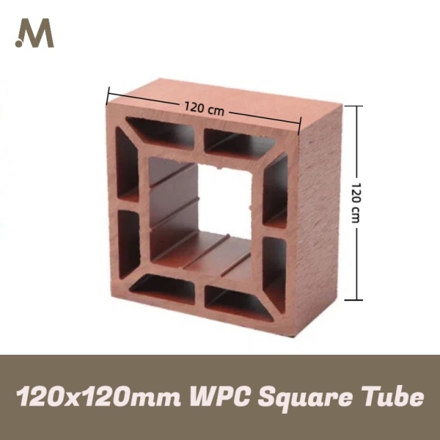 120X120MM Wood Plastic Composite Square Tube Timber