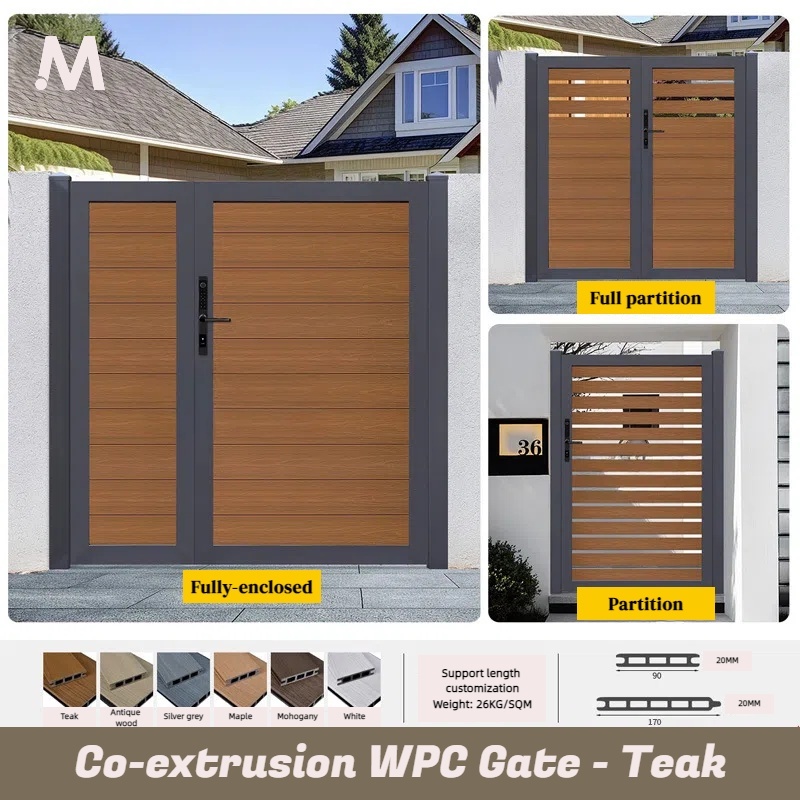 Customized Outdoor Co-extrusion WPC Fence Gate - Teak