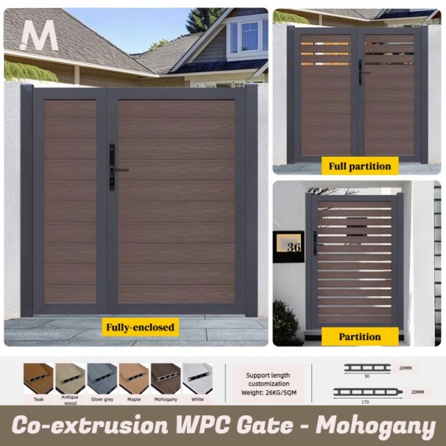 Customized Outdoor Co-extrusion WPC Fence Gate - Mohogany