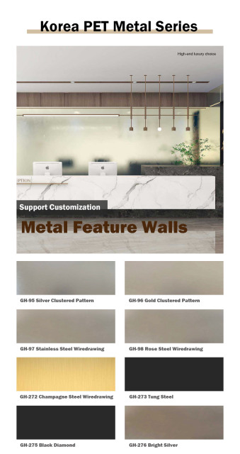 1220X2400MM Bamboo Charcoal Board - Korea PET Metal Design
