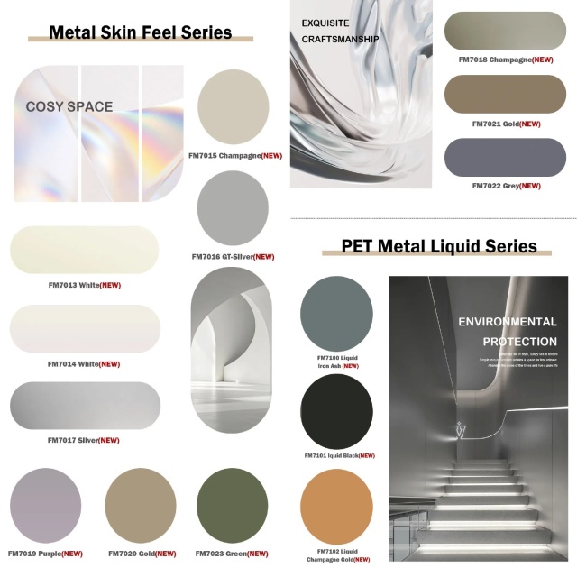 1220X2400MM Bamboo Charcoal Board - PET Metal Design
